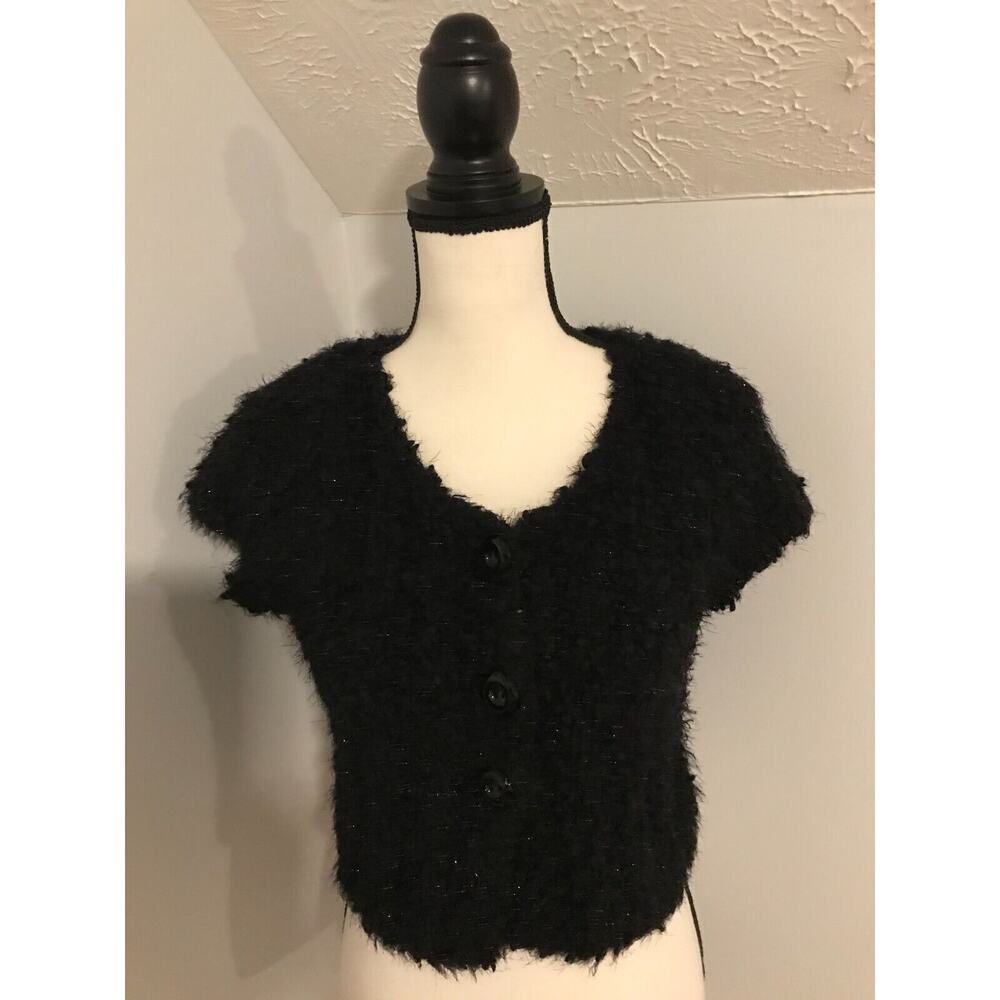 Anthropologie Black Textured Cardigan